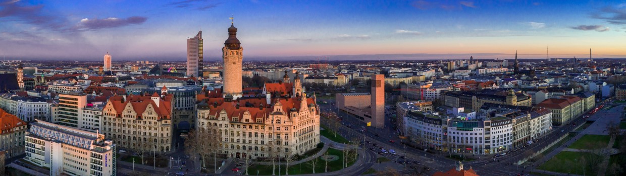 Panoramic shot of Leipzig
