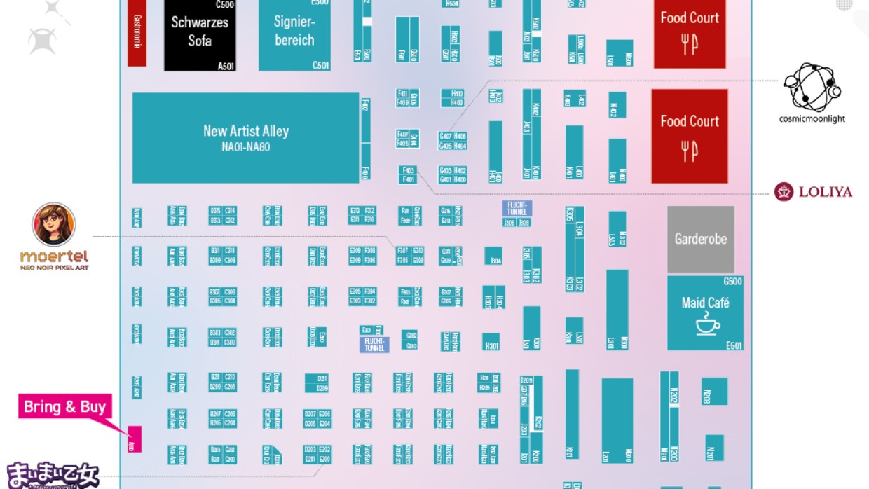 Grafik der MCC Hallenaufteilung in Halle 1